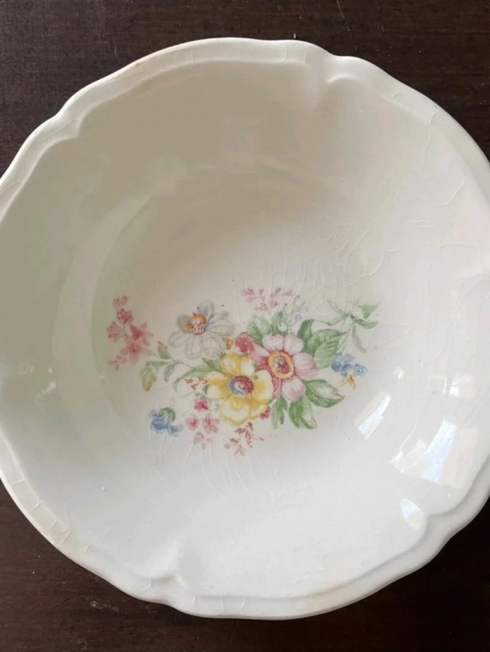 Vintage Edwin M Knowles China semi vitreous ivory 2 dessert bowls 1 Desert Plate